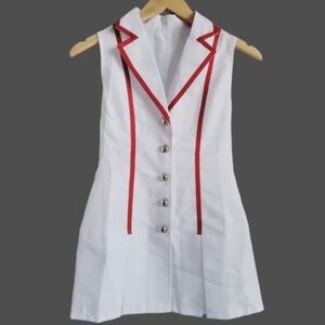 Cosplay Nurse Costume White Sleeveless Blazer Dress With Accessories
